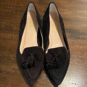 Bellas Black Tassel pointed suede Flats size 37 EU 6 US